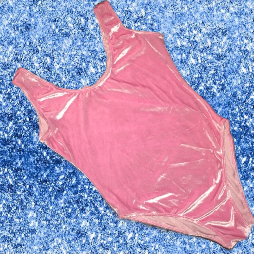 New Silky Soft Cotton Candy Pink Velvet Leotard
